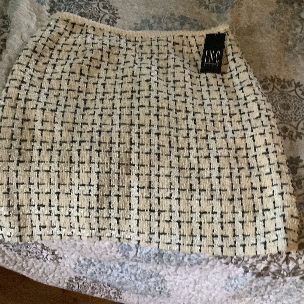 INC beige and black skirt